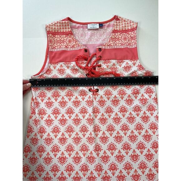 Cabana Life X Talbots Lace Up Swim Dress Coral Sleeveless Size Medium UPF 50+ - Picture 5 of 6